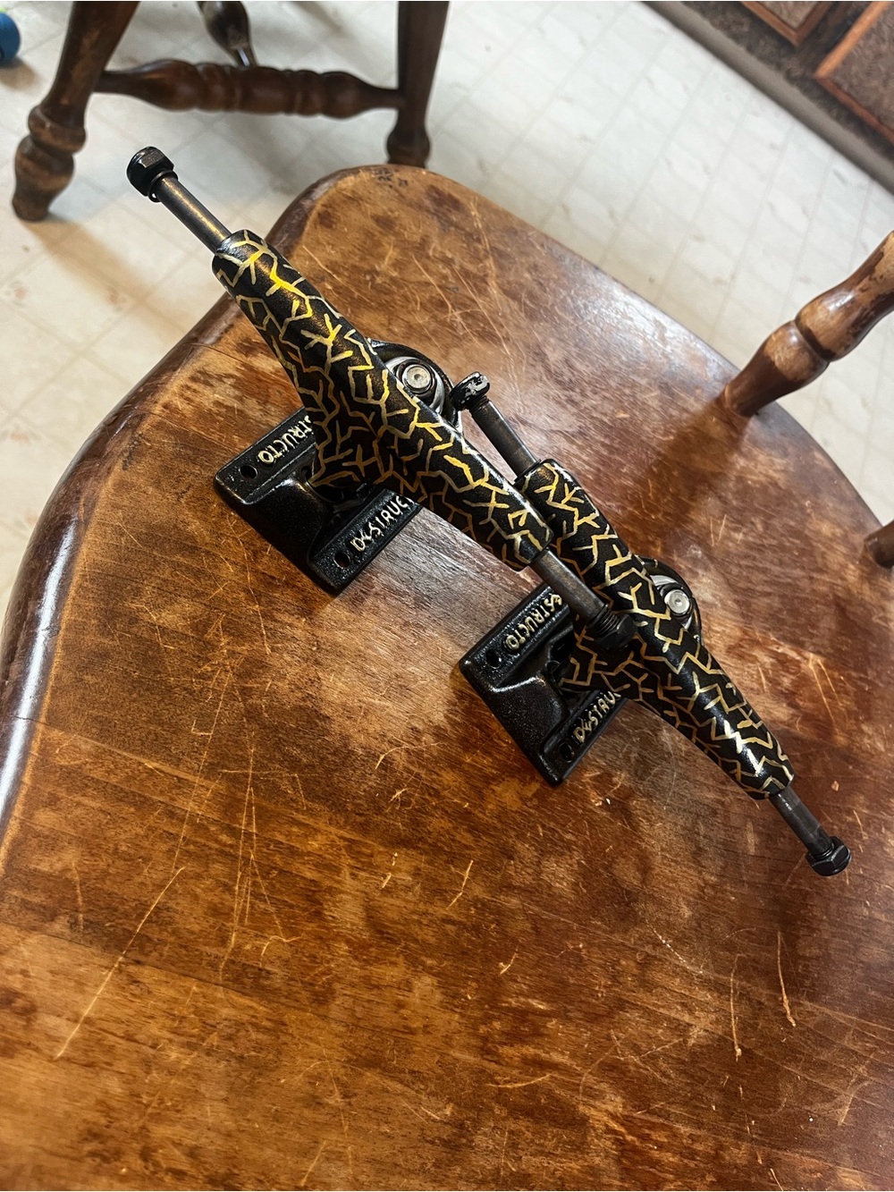 90’s Destructo custom Black & Gold Skateboard Trucks